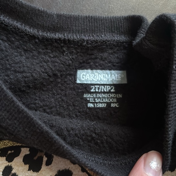 Wonder Nation Daddy’s Girl Glitter Gold Leopard Print Heart Black Sweatshirt 2T - Picture 2 of 4